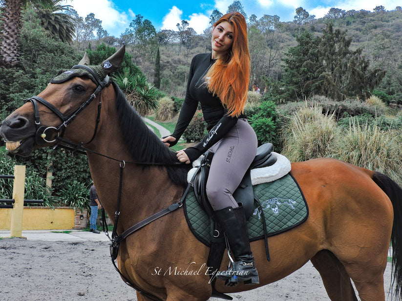 Pantalon para Dama con parche de silicon - St. Michael Equestrian - Gris